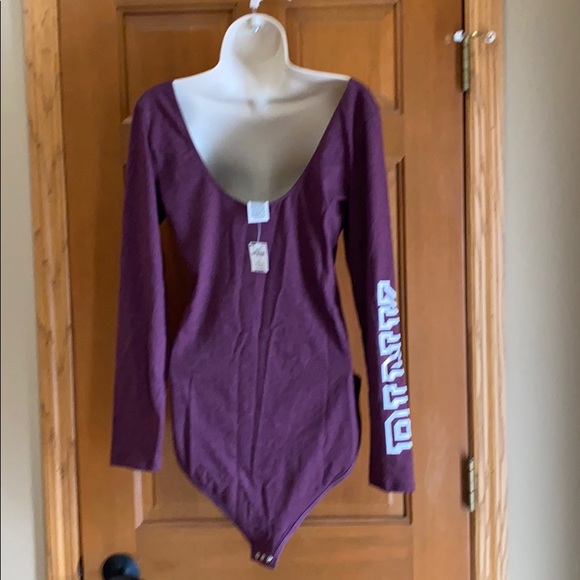 NEW Bodysuit by Pink. Heather purple, size Large. - Picture 3 of 4